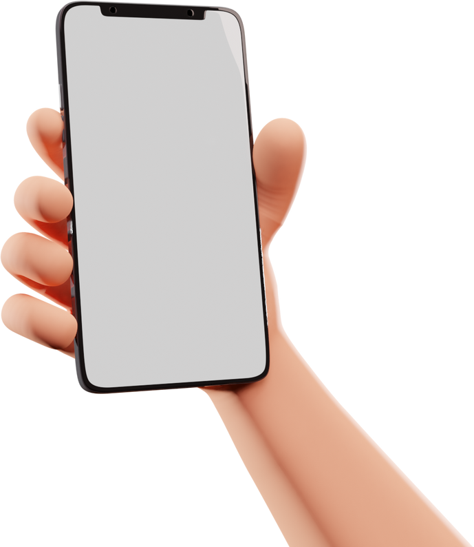 3D Element Hand Holding smarphone